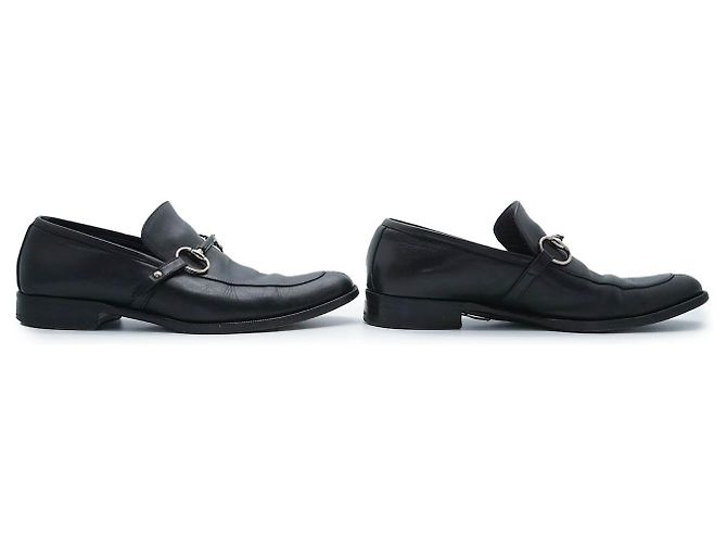 Gucci Scarpe in pelle Horsebit per uomini 8 1/2 E Nero - vista 5