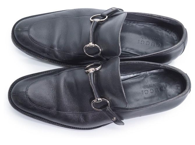 Gucci Scarpe in pelle Horsebit per uomini 8 1/2 E Nero - vista 9