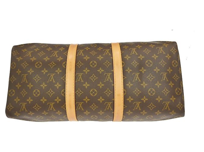 Borsa Keepall Louis Vuitton in tela Monogram 50 Marrone - vista 7