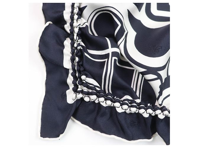 Foulard in seta Coupe Tatouage Hermès Blu navy - vista 4