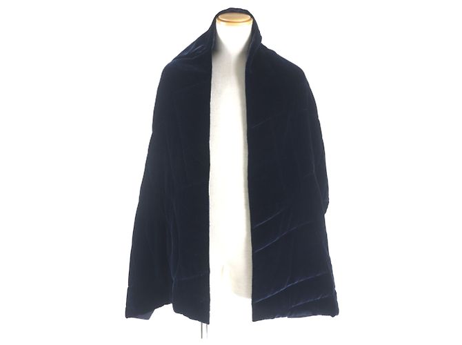 Hermès HERMES Navy Silk Shawl Navy blue - view 2
