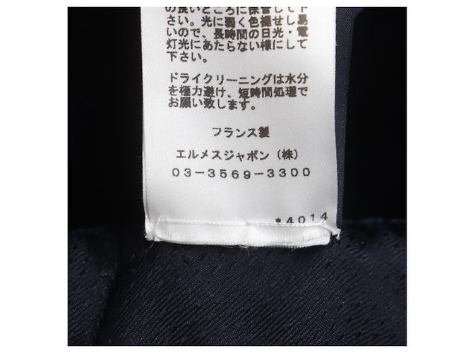 Hermès HERMES Navy Silk Shawl Navy blue - view 7