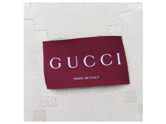 Coperta/Scialle in Jacquard di Lana e Seta Gucci Beige - vista 4