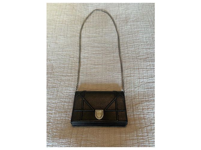 Clutch Dior Diorama in pelle nera Nero - vista 2
