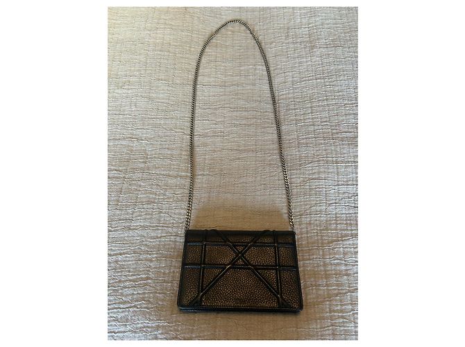 Clutch Dior Diorama in pelle nera Nero - vista 3