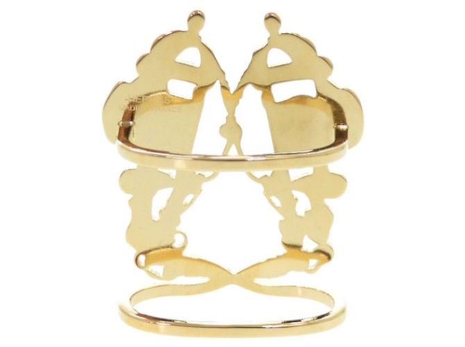 Ring Anello per sciarpa in metallo dorato Bride de Gala Hermès D'oro - vista 3