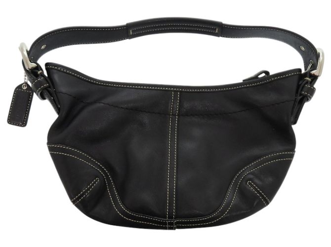 Borsa Mini a Spalla Singola Coach Nero Bianco - vista 2