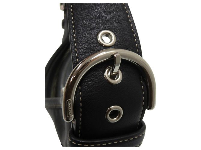 Borsa Mini a Spalla Singola Coach Nero Bianco - vista 9