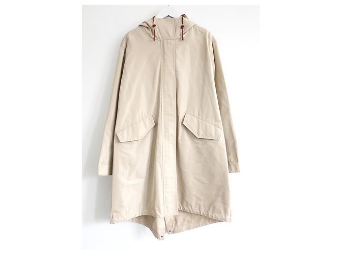 Anorak de lluvia de satén mate Loro Piana Headley Beige - vista 2