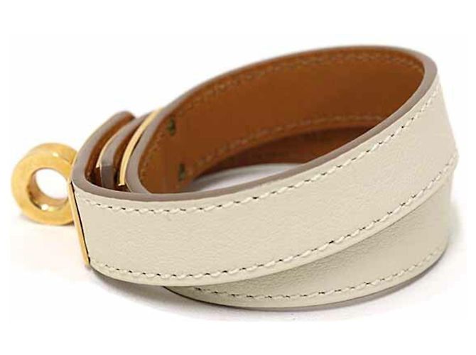 Hermès Bracciale in pelle charm Hermes Kelly Double Tour - vista 2