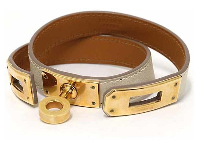 Hermès Bracciale in pelle charm Hermes Kelly Double Tour - vista 5