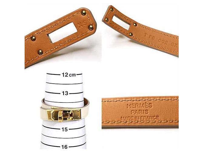 Hermès Bracciale in pelle charm Hermes Kelly Double Tour - vista 6