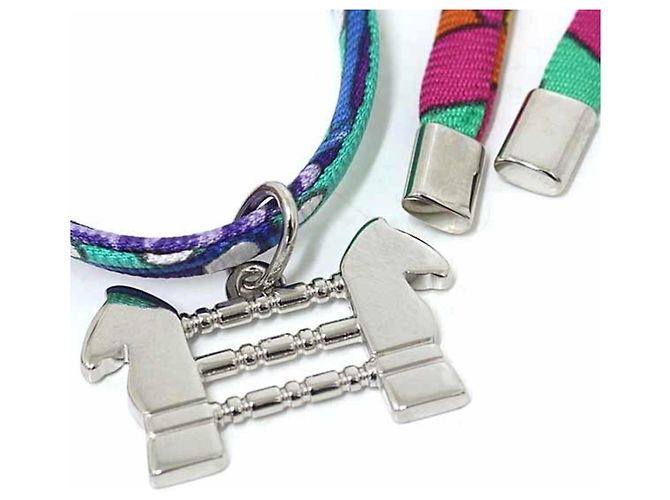 Hermès Saul Seiden-Choker mit Charm Grün - Ansicht 4