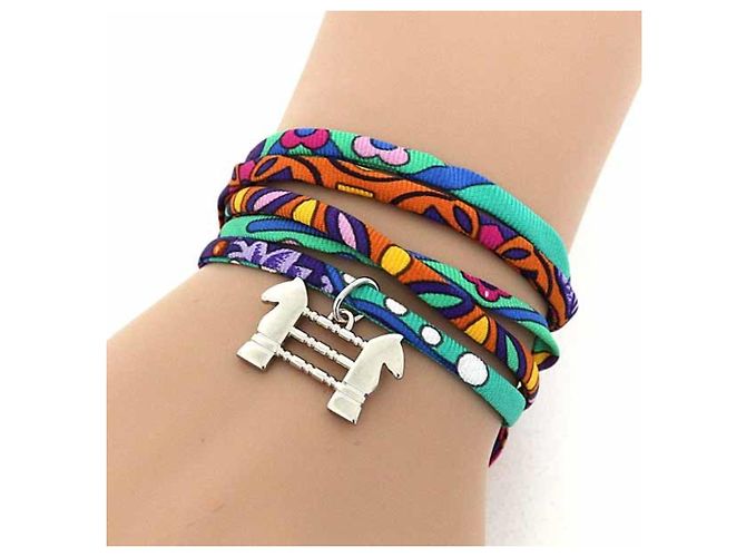 Hermès Saul Seiden-Choker mit Charm Grün - Ansicht 6