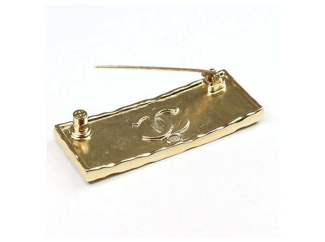 Spilla in pelle e metallo nero e oro Chanel D'oro - vista 2