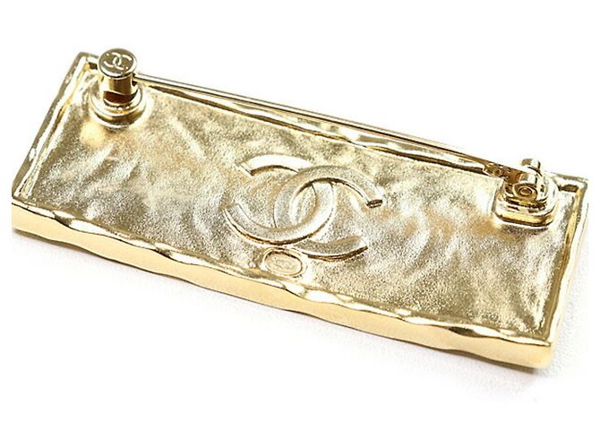 Spilla in pelle e metallo nero e oro Chanel D'oro - vista 5