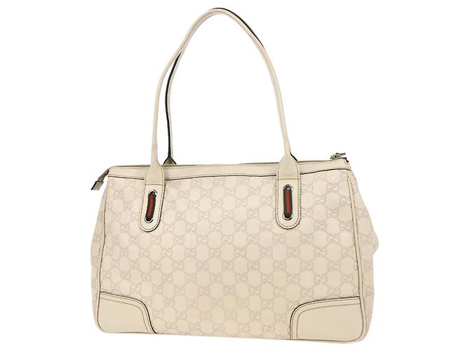 Borsa Tote Gucci Princy con zip in tela GG e pelle Medium Bianco - vista 2
