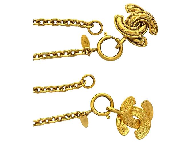 Collana a catena placcata oro con motivo Coco Mark vintage di CHANEL D'oro - vista 2