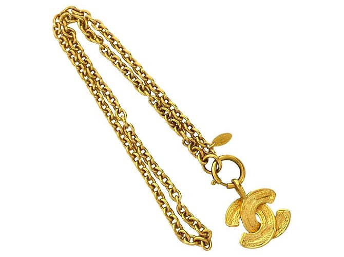 Collana a catena placcata oro con motivo Coco Mark vintage di CHANEL D'oro - vista 4