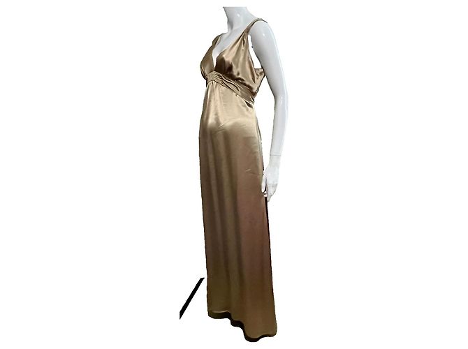 Vera Wang Beeindruckendes vintage golden Abendkleid - Ansicht 2
