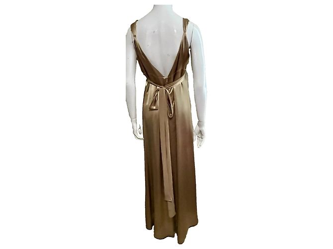 Vera Wang Beeindruckendes vintage golden Abendkleid - Ansicht 3