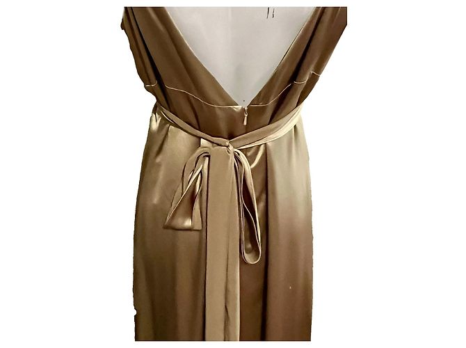 Vera Wang Beeindruckendes vintage golden Abendkleid - Ansicht 4
