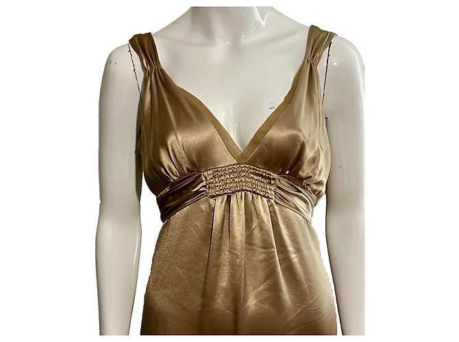 Vera Wang Beeindruckendes vintage golden Abendkleid - Ansicht 5