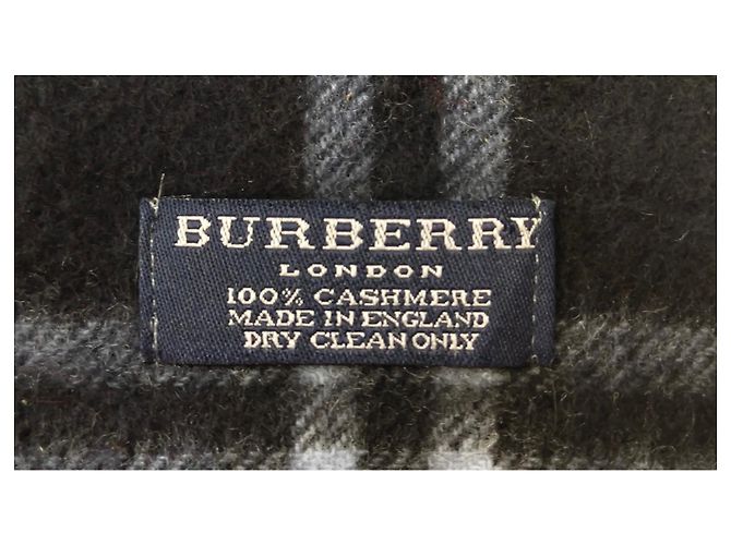 Sciarpa Burberry in cashmere a quadri tartan blu marino Blu navy - vista 4