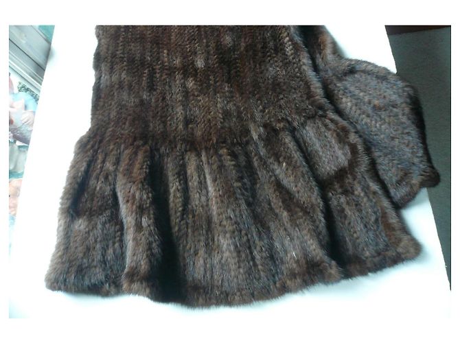 Autre Marque ESTOLA GIGANTE DE VISÓN TRICOTADA MARCA DESCONOCIDA EXCELENTE ESTADO Marrón oscuro - vista 2