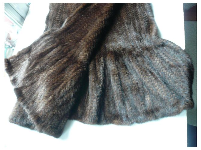 Autre Marque ESTOLA GIGANTE DE VISÓN TRICOTADA MARCA DESCONOCIDA EXCELENTE ESTADO Marrón oscuro - vista 3