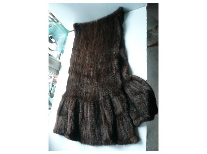 Autre Marque ESTOLA GIGANTE DE VISÓN TRICOTADA MARCA DESCONOCIDA EXCELENTE ESTADO Marrón oscuro - vista 6