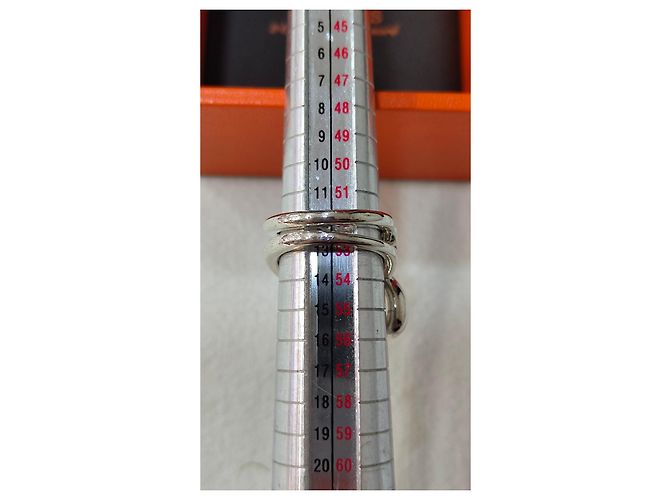Anillo Hermès Punk Cadena de Ancla Plata - vista 4