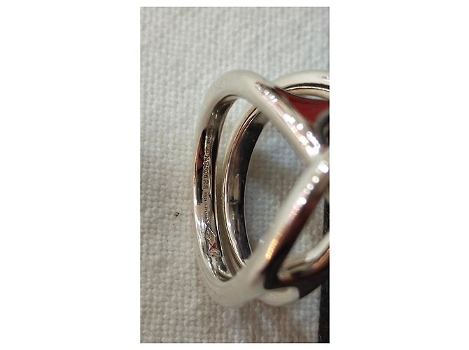Anillo Hermès Punk Cadena de Ancla Plata - vista 5