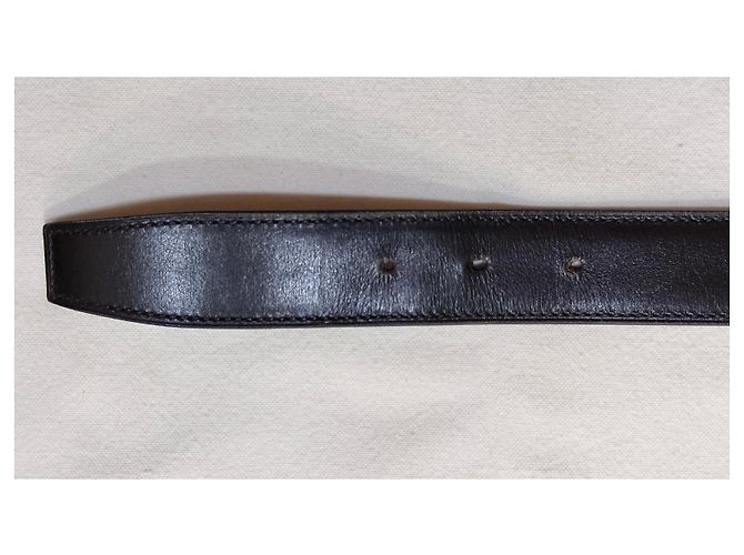 Hermès Constance Gürtel Goldene H-Schnalle Schwarzes Leder - Ansicht 10