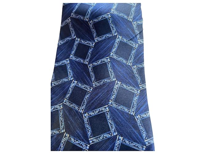Lanvin Paris Tie – Night Blue Geometric Patterns Navy blue - view 3