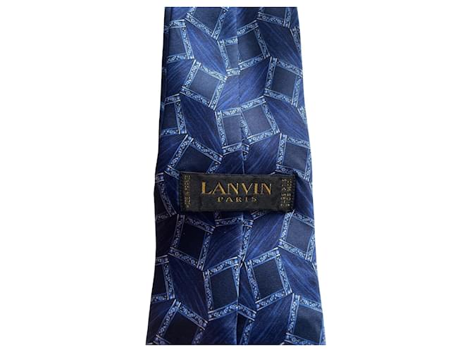 Lanvin Paris Tie – Night Blue Geometric Patterns Navy blue - view 6