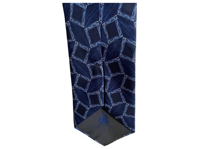 Lanvin Paris Tie – Night Blue Geometric Patterns Navy blue - view 8