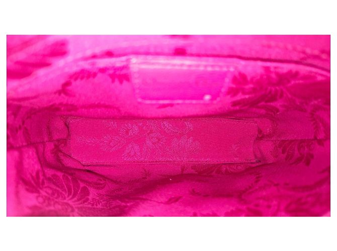 Dior Borsa Mini Lady Dior in Tweed Arancione e Seta Fucsia Fuschia - vista 11
