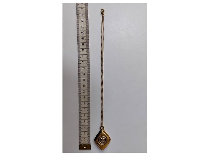 Pendente Chanel logo CC a diamante metallo dorato D'oro - vista 8