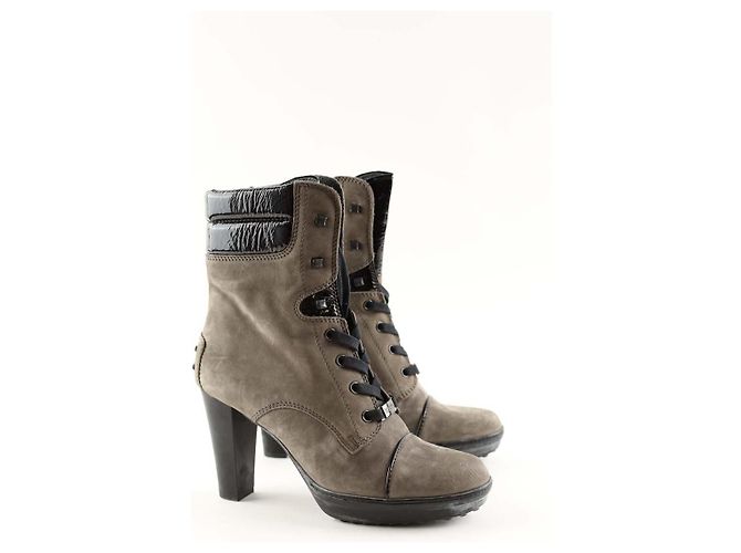 Tod's Gray suede lace-up boots - view 3