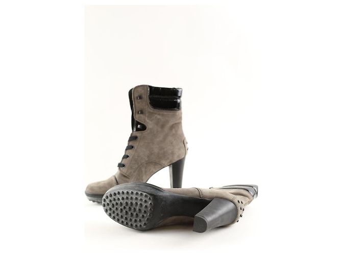 Tod's Gray suede lace-up boots - view 6