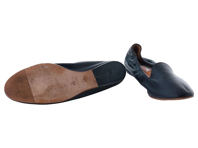Mocassini in pelle piatti Lanvin Nero - vista 6