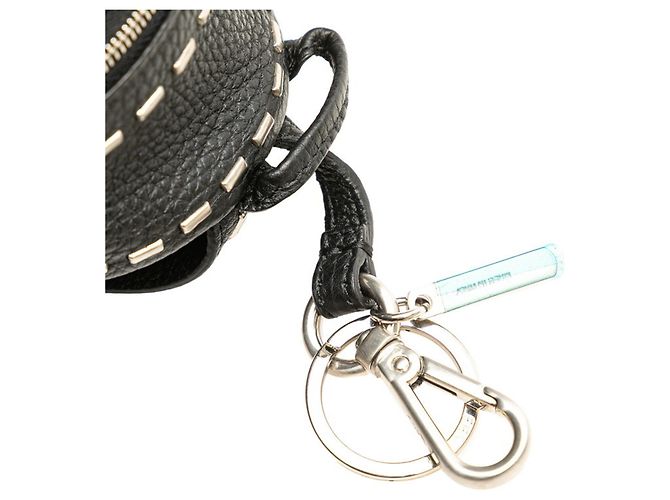 Charm per borsa in pelle nera Fendi Nero - vista 4