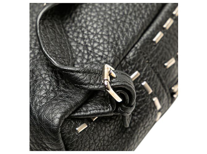 Charm per borsa in pelle nera Fendi Nero - vista 5