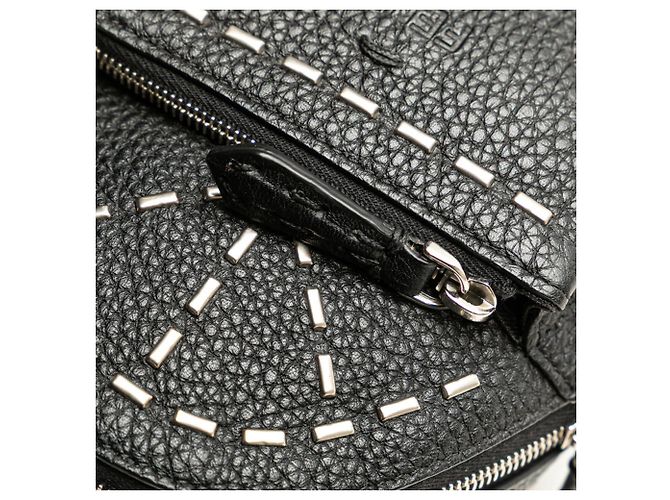 Charm per borsa in pelle nera Fendi Nero - vista 6