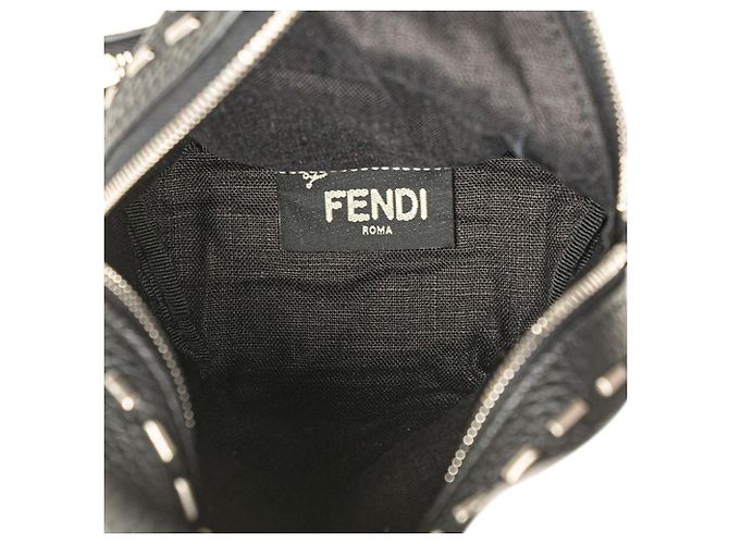 Charm per borsa in pelle nera Fendi Nero - vista 7