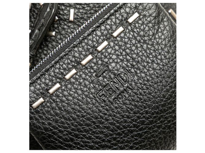 Charm per borsa in pelle nera Fendi Nero - vista 8