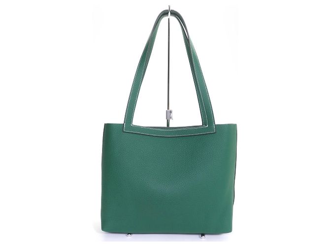 Borsa tote Hermès Cabas Serie 31 Taurillon Clemence Verde - vista 3