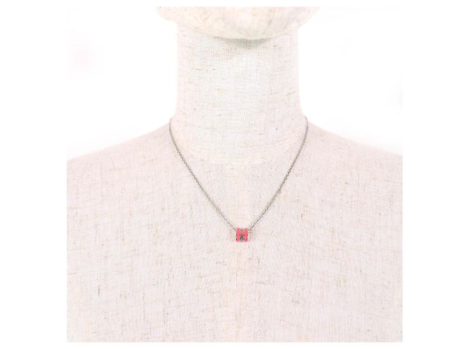 Colar Pendente Mini Pop H da Hermès Prata Rosa - vista 4