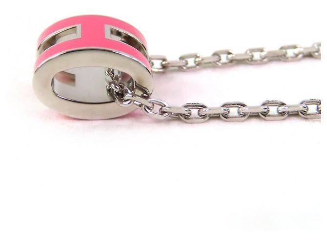 Colar Pendente Mini Pop H da Hermès Prata Rosa - vista 5